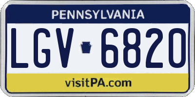 PA license plate LGV6820