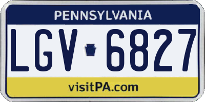 PA license plate LGV6827