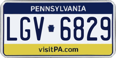 PA license plate LGV6829