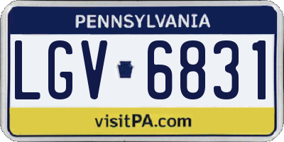 PA license plate LGV6831