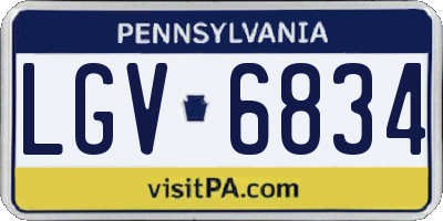 PA license plate LGV6834