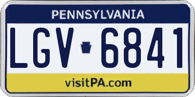 PA license plate LGV6841