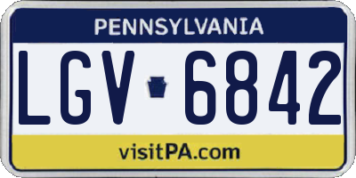 PA license plate LGV6842