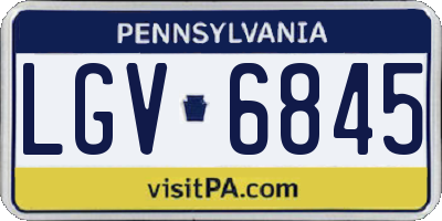 PA license plate LGV6845