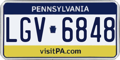 PA license plate LGV6848