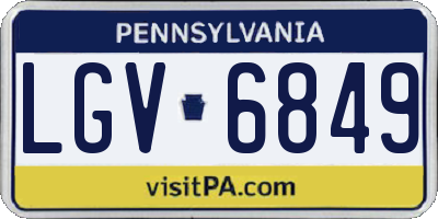 PA license plate LGV6849