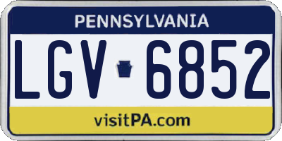 PA license plate LGV6852