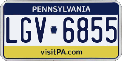 PA license plate LGV6855
