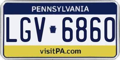 PA license plate LGV6860