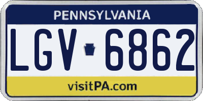 PA license plate LGV6862