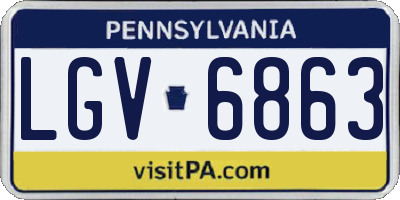 PA license plate LGV6863