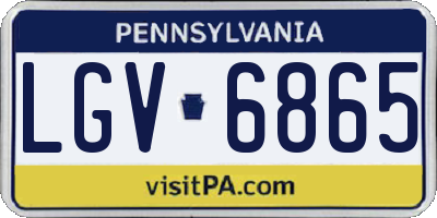PA license plate LGV6865