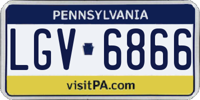 PA license plate LGV6866