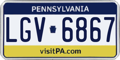 PA license plate LGV6867
