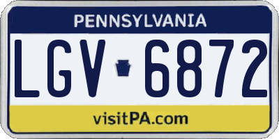 PA license plate LGV6872