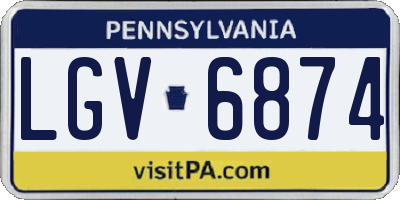 PA license plate LGV6874