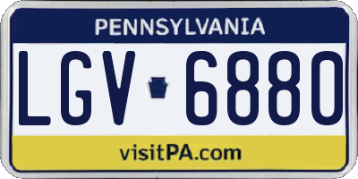PA license plate LGV6880