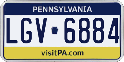 PA license plate LGV6884