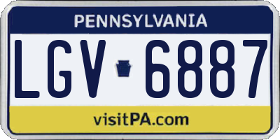 PA license plate LGV6887