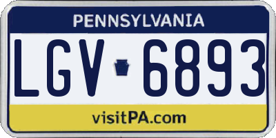 PA license plate LGV6893