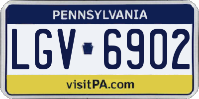 PA license plate LGV6902