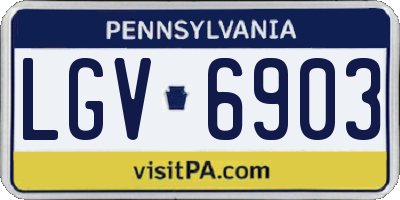PA license plate LGV6903