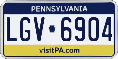 PA license plate LGV6904