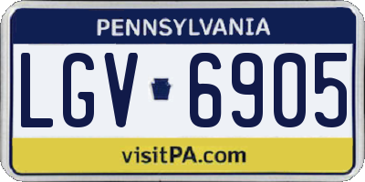 PA license plate LGV6905