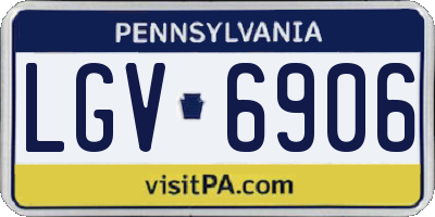 PA license plate LGV6906