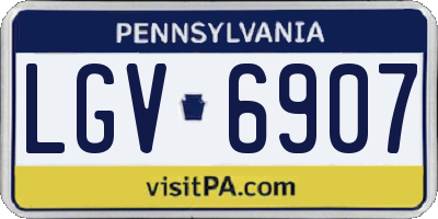 PA license plate LGV6907