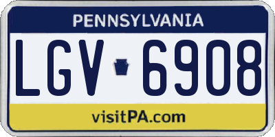 PA license plate LGV6908