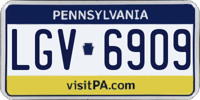 PA license plate LGV6909