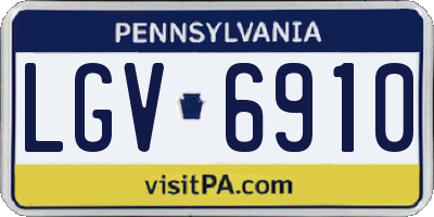 PA license plate LGV6910