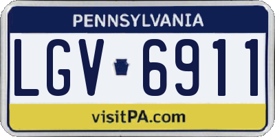 PA license plate LGV6911