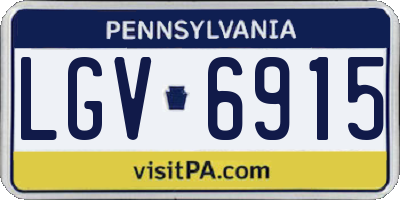 PA license plate LGV6915