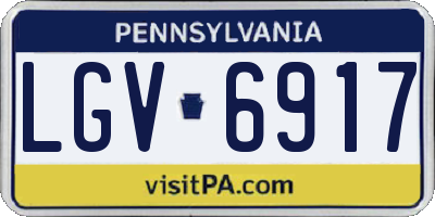 PA license plate LGV6917