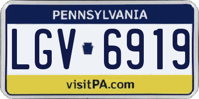 PA license plate LGV6919