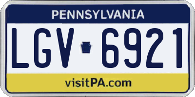 PA license plate LGV6921