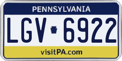 PA license plate LGV6922