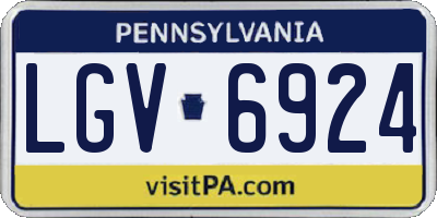 PA license plate LGV6924