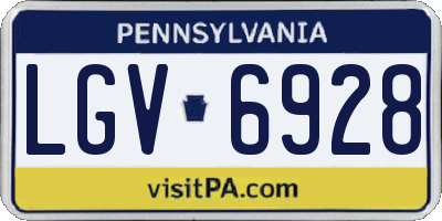 PA license plate LGV6928