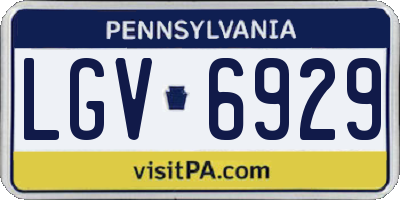 PA license plate LGV6929