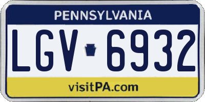 PA license plate LGV6932