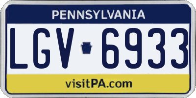 PA license plate LGV6933