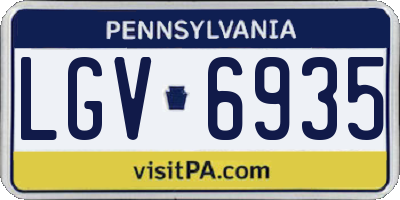 PA license plate LGV6935