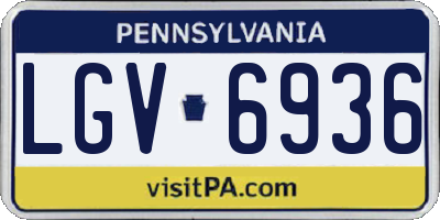 PA license plate LGV6936