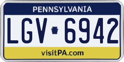 PA license plate LGV6942