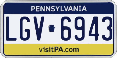 PA license plate LGV6943