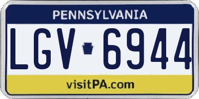 PA license plate LGV6944