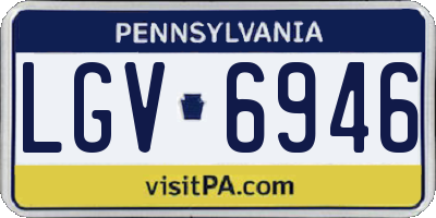 PA license plate LGV6946